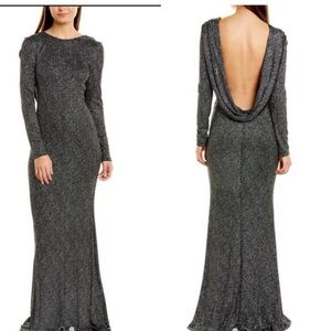 Issue New York Illusion Gown in Black/Silver| Sz M